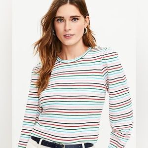 New Loft striped puff sleeve top